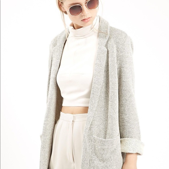 Topshop Jackets & Blazers - Topshop Boucle Jersey Boyfriend Blazer Size 12